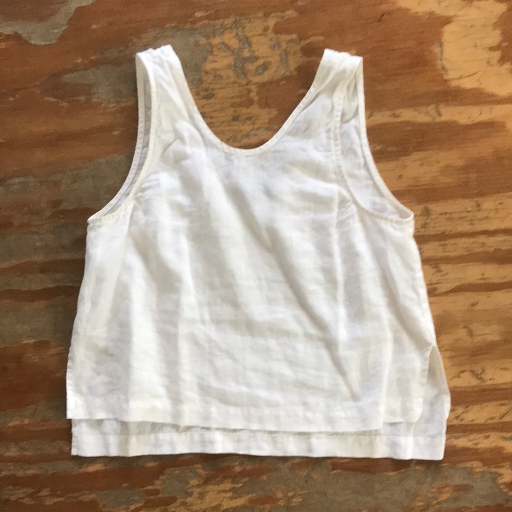 Ilana kohn linen cropped tank top M white
